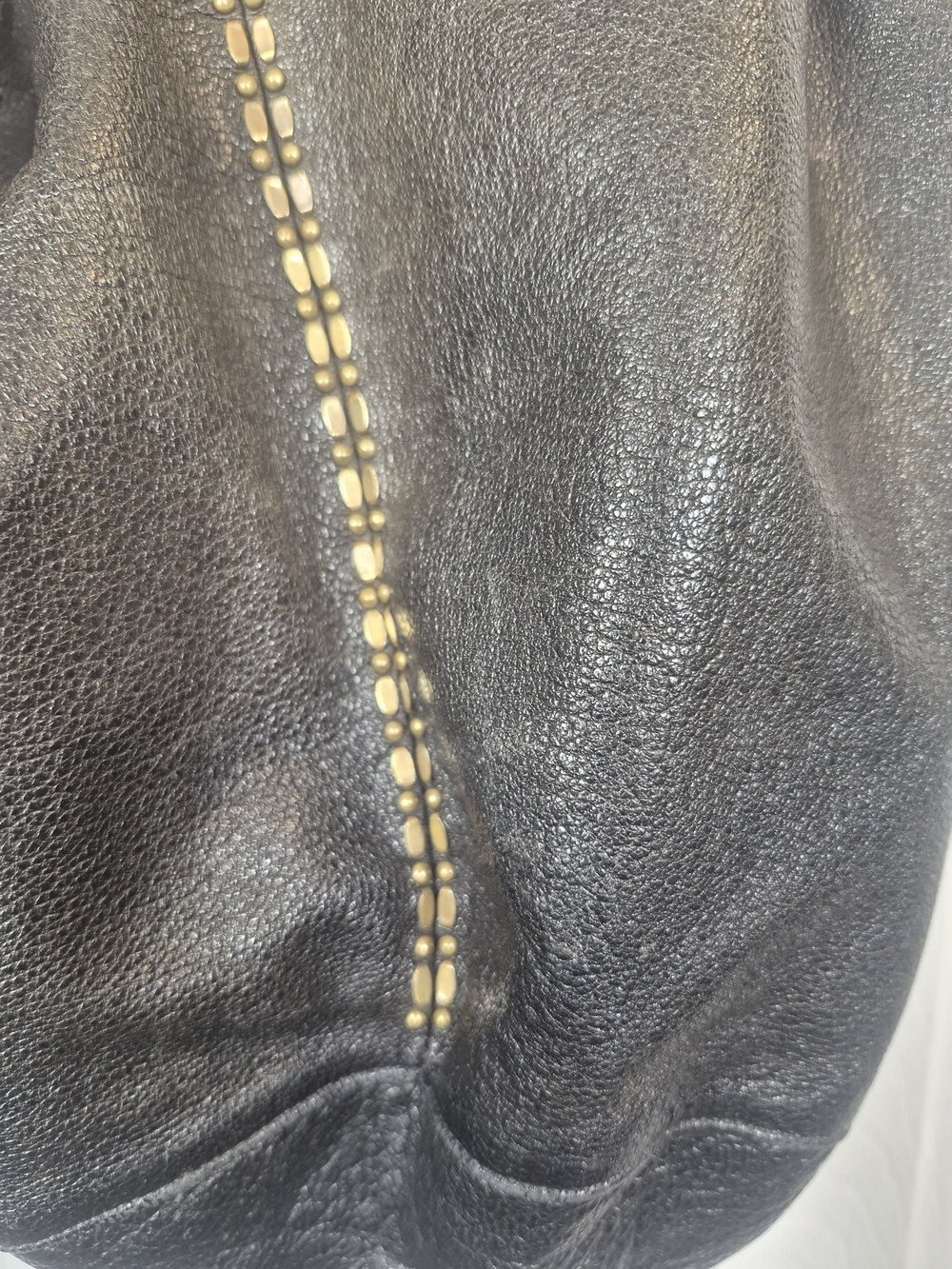 Calleen Cordero Studded Leather Hobo Bag Slouchy Boho Shoulder Purse Black Brown - Picture 3 of 11
